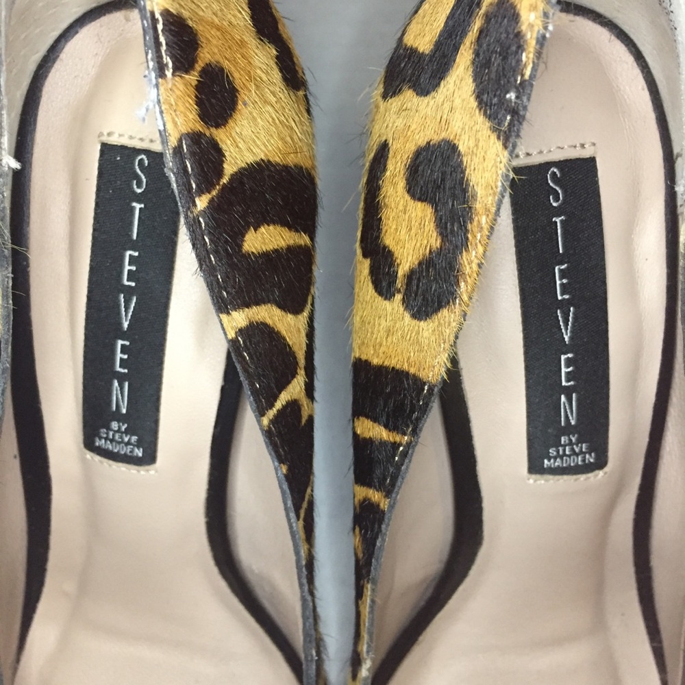Steven By Steve Madden Calf Hair Leopard Pumps S/7 - Picture 7 of 11